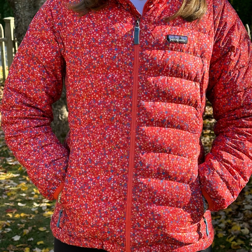 Patagonia Red Floral Puffer Jacket